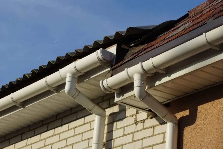 147550364-long-plastic-white-gutter-pipes-on-the-wall-of-the-house-under-the-roof-transformed